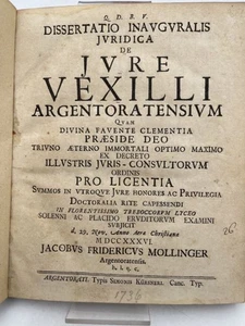 Dissertatio inauguralis juridica de jure vexilli argentoratensium - Picture 1 of 1