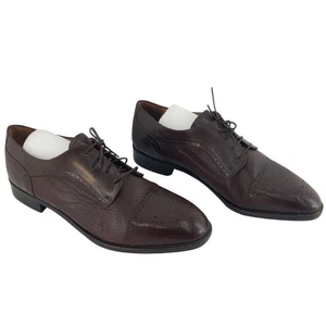 Rangoni dunkelbraune elegante Herren-Derbyschuhe aus Leder mit Kappe Größe 10 gebraucht " - Bild 1 von 5