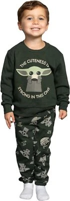 Kids Boys Star Wars Baby Yoda Grogu Sweatshirt and Pants Set Cosplay Costume - Image 1 of 4