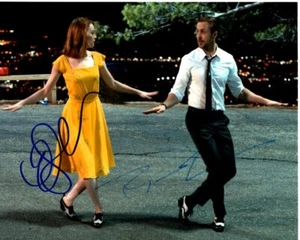 Foto firmada autografiada de EMMA STONE y RYAN GOSLING 8x10 LA LA LAND - Imagen 1 de 1