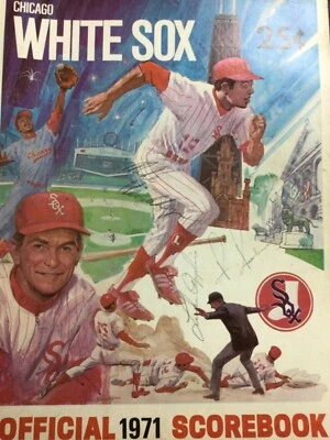 CHICAGO WHITE SOX ~ 1971 Program/Scorebook ~ not scored vs. Angels VG w/ 3 sigs - Image 1 of 4