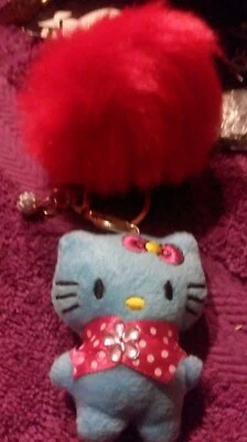 HELLO KITTY Charm, Llavero Llavero, Nuevo POMPÓN INCLUIDO Foto 1 de 2