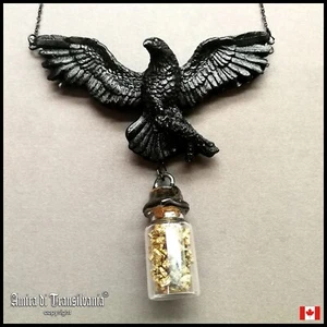 Magic Talisman Black Raven Crow Necklace Pendant Amulet Powerful Symbol Witches - Picture 1 of 24