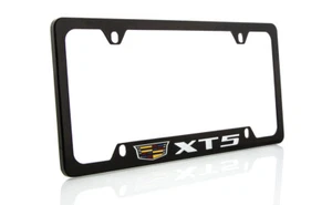 Cadillac XT5 Zinc License Plate Frame with Glossy Black Finish (4 hole) - Picture 1 of 3