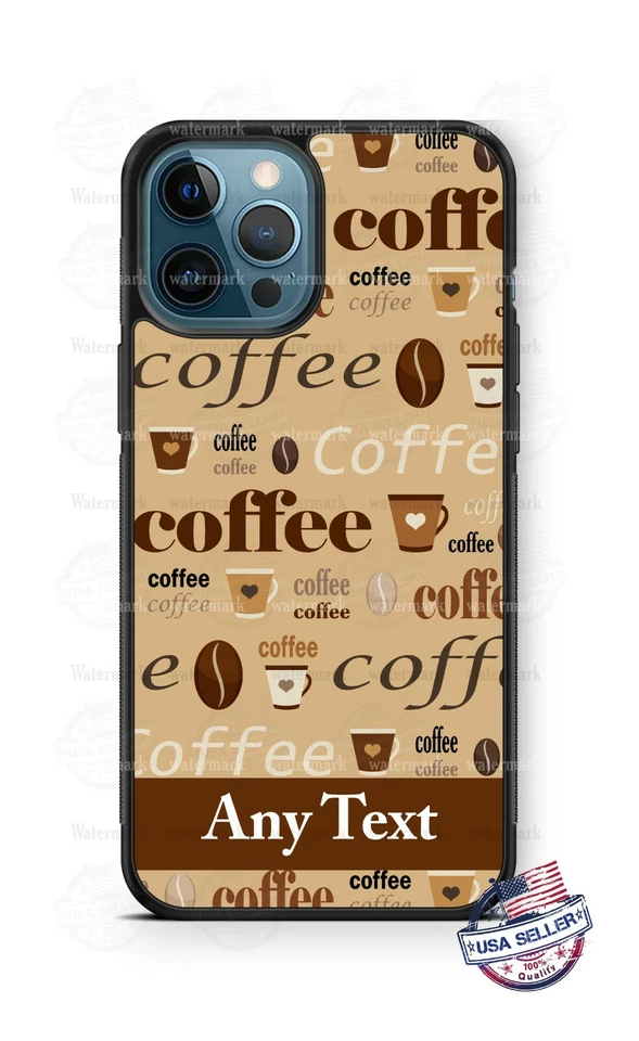 Morning Star Coffee Bean Collage Tan Personalized Phone Case Cover - Cute Gift - Photo 1/4