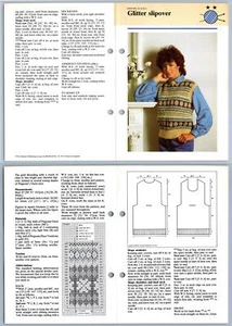 Glitter Slipover - Style - 1979 Odhams Knitting Collection Pattern Card - Picture 1 of 1