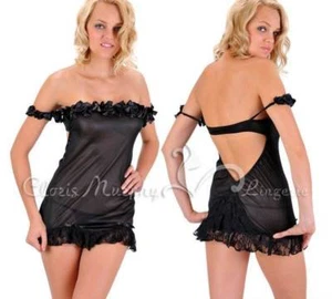 ★SEXY BABYDOLL - PICARDÍAS NEGRA + TANGA- LENCERIA SEXY - Imagen 1 de 2