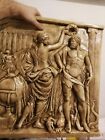 Bas-Relief Beige Gro Griechische Skulptur Wandrelief Bild  Wandbilder Stucco 