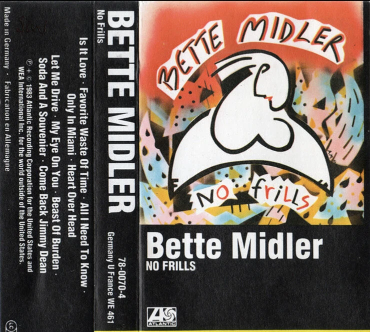 No Frills by Bette Midler (Cassette, Aug-1983, Atlantic) Foto 1 de 1