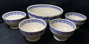Boleslawiec Polish Pottery Serving Soup Salad Bowl 16 Cup Capacity Set Of 5 - Picture 1 of 21