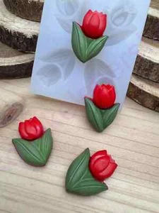 Tulips-flower handmade silicone mold for crafts - Picture 1 of 7