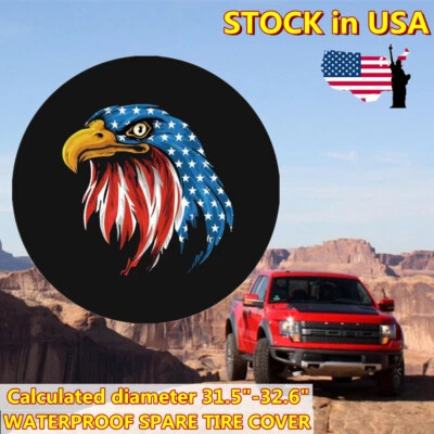 Capa de pneu sobressalente de 17 polegadas Eagle impermeável vinil para Jeep Ford Defendr - Imagem 1 de 4