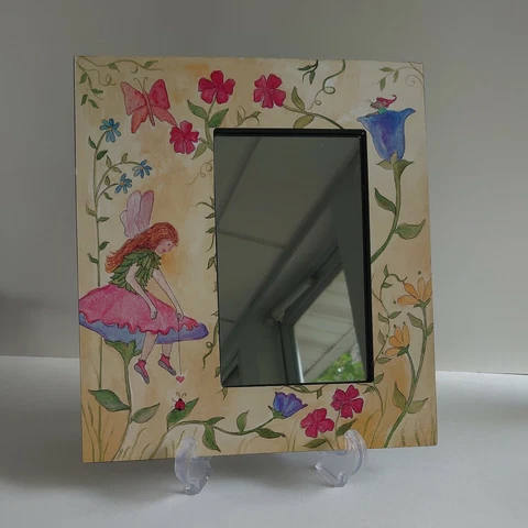 Enchantments Fairy Playtime Hand-Painted Hanging Mirror 11" M10213 Cover