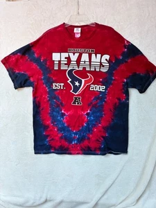 Vintage 90s Y2K Houston Texans NFL Team Apparel Tie-Dye Design T-Shirt Men’s 2XL - Picture 1 of 9