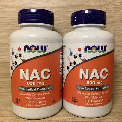 (EXP 07/2029) 2PK NOW добавки NAC 600 мг селен 100 капсул - Изображение 1 из 4