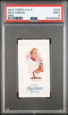 NICK SABAN 2013 Topps A & G MINI #244 PSA 9 MINT - Image 1 of 2