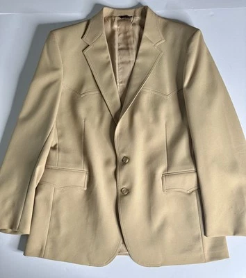 Винтажный желтовато-коричневый блейзер Levi's Western Wear 46 л Сан-Франциско США вестерн ярмо *пятно - Изображение 1 из 4