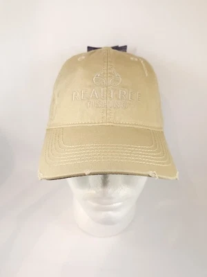 Realtree Fishing Hat Beige Chino Cotton Twill Structured 6 Panel Adjustable Cap - Image 1 of 4
