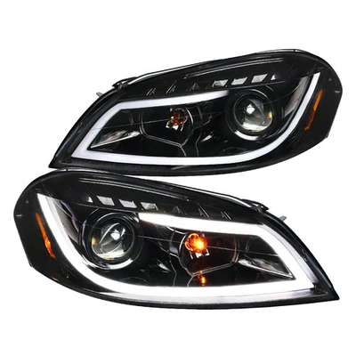 Jet Black Fits 2006-2013 Chevy Impala Led Strip Projector Headlights Signal Lamp - Image 1 of 4