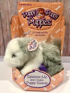 Vintage 2001 DSI Puppy Puppy Puppies Old English Sheepdog Squeaky Plush New +Tag - Picture 1 of 7