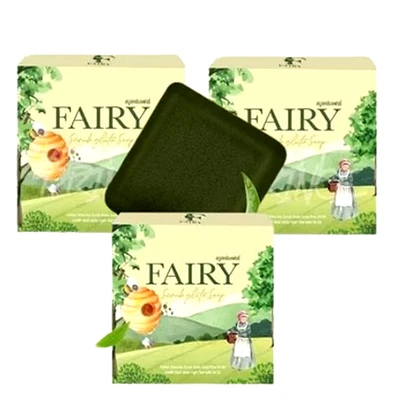 3X Fairy Scrub Gluta Soap Brightening Skin Green Tea Anti Body Dark Spots 60g. - Image 1 of 4