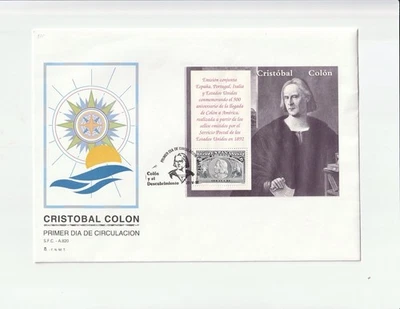 1992 SPAIN FIRST DAY OF ISSUE CHRISTOPHER COLUMBUS SOUVENIR PAGE SCOTT # 2629 - Image 1 of 2