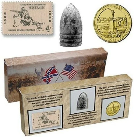 Civil War 150th Anniversary Commemorative Set: With Stamp, Coin and Bullet 1861 Cover