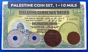 Israel Palästina Britisches Mandat Lot 4 Münzen Set 1, 2, 5 & 10 Mils 1927-1944 - Bild 1 von 2