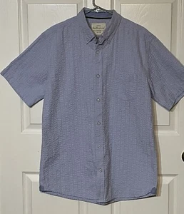 Weatherproof Vintage Men’s Size L 100% Cotton Plisse Button Up Shirt - Picture 1 of 5