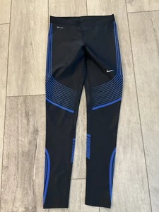 NIKE RUNNING Dri Fit Black & Blue Fitness Pants. Size Small. Inseam 27.5”. NEW. - Picture 1 of 7