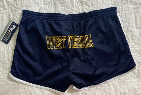 West Virginia Mountaineers Women Athletic Shorts, Junior Large 11/13 Cover