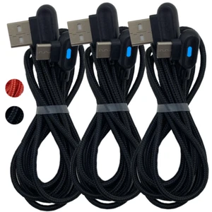 3-Pack 2M 90 Degree Right USB C Type C Cable Fast Charger Heavy Duty Charge Cord - Picture 1 of 10