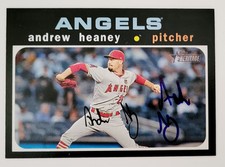 ANDREW HEANEY Signed 2020 Topps Heritage Card #318 Los Angeles Angels Autograph