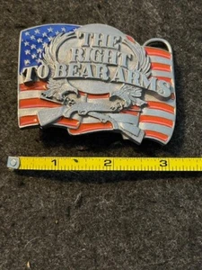 THE RIGHT TO BEAR ARMS BELT BUCKLE GW-13, BY SISKIYOU CO. (U.S.A) 1990 - Picture 1 of 2