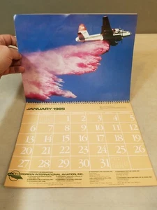 Vintage 1985 Evergreen International Aviation Calendar, Helicopters, Airliners - Picture 1 of 12