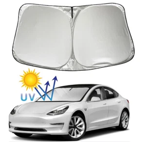 Windshield Sun Shade For Tesla Model 3 S X Y Foldable Visor Block New - Picture 1 of 11