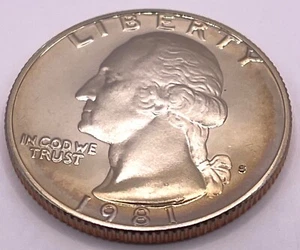 1981 S Washington Quarter 25C - Proof - San Francisco Mint (SKU 141) - Picture 1 of 2