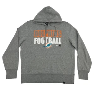 Miami Dolphins Sweatshirt Men's L Gray '47 Long Sleeve Hoodie Fleece NFL - Picture 1 of 9