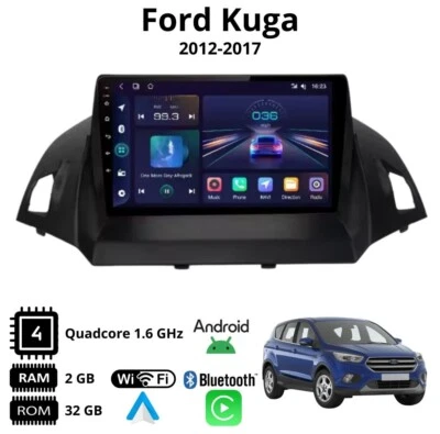 Autoradio stereo Android 9 Pollici per Ford Kuga Dal 2013 Al 2017 - Immagine 1 di 4