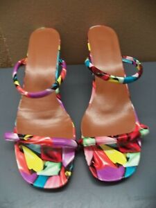 Multi-Color Shoe Print Women's High Heels Shoes Synthetic? & Rubber? Size 8 NIP