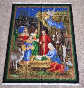 Quilting Treasures Nativity Fabric Panel 43 1/4" x 35" Liz Goodrick-Dillon - Picture 1 of 4
