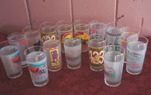 SOUVENIR HORSE RACING GLASSES: MIXED LOT OF 15 GLASSES FROM 1988 TO 2005 - Picture 1 of 3
