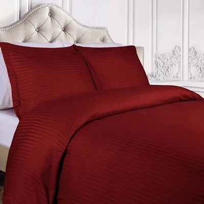 Egyptian Cotton Blend 300 Thread Count Stripes Duvet Cover & Pillow Sham Set - Image 1 of 2