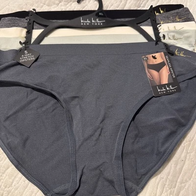 Paquete de 5 bragas hipster elásticas Nicole Miller talla XL NYLON SPANDEX ROPA INTERIOR Foto 1 de 4