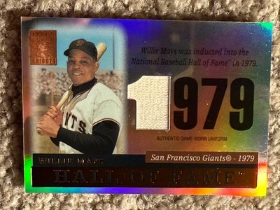 Camiseta Topps Tribute Willie Mays 2004 juego usada GIANTS TR-WM5 Salón de la Fama Salón de la Fama Salón de la Fama Foto 1 de 2