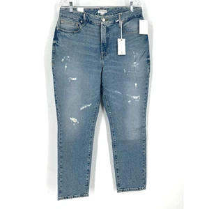 Good American Good Classic Straight Leg Jeans Indigo Blue Women's Size 10 NWT - Imagen 1 de 5