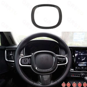 For Volvo XC90 2016-2023 ABS Carbon Fiber Steering Wheel Cover Panel Trim 1PCS - Picture 1 of 7