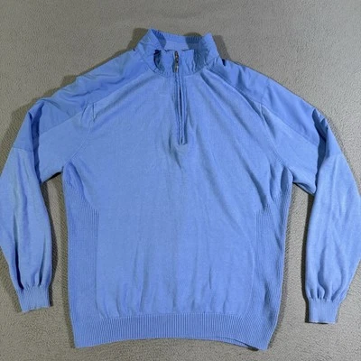 Suéter ligero de manga larga con cremallera 1/4 azul mediano Callaway para hombre Foto 1 de 4