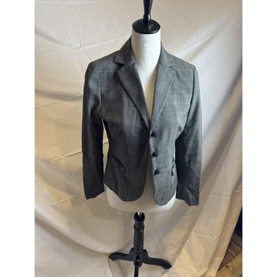 Ann Taylor Blazer Women's 4 Petite Plaid 3 Button Notched Lapel Classic Tailored - Image 1 of 4