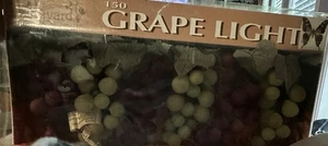 Vintage 150 Grape Cluster String Light Set W/ Grape Clusters Green & Red EUC NOS - Picture 1 of 4